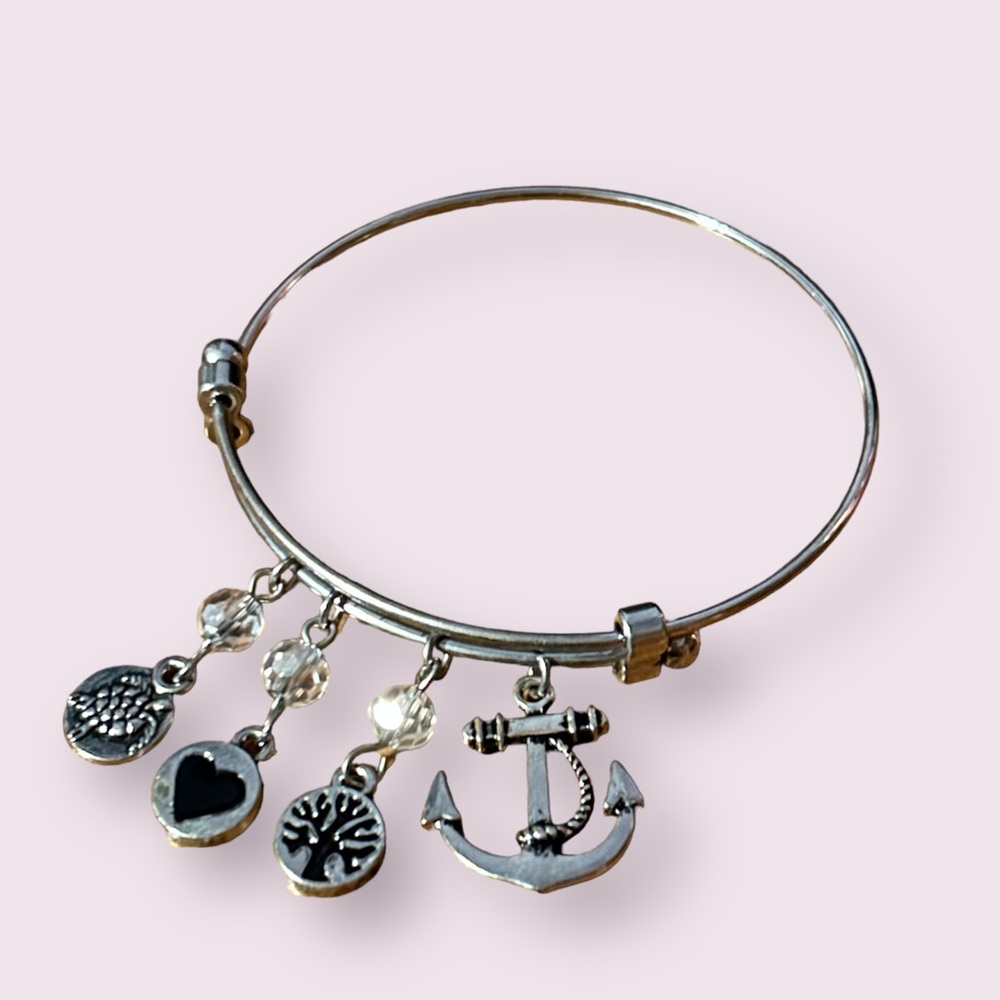 Silver Bangle Charm Bracelet